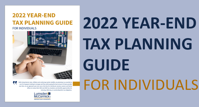 2022 Year-End Tax Planning Guide for Individuals