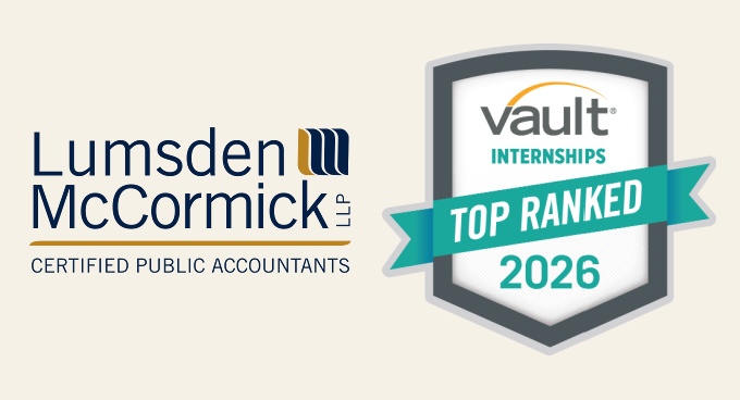 Lumsden McCormick CPA Recognized for Internship Program by Vault Career Intelligence